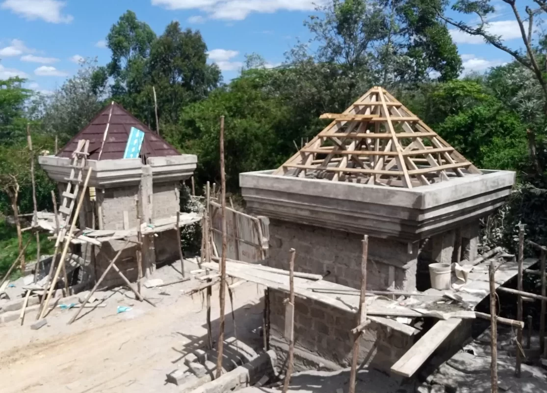 modern gate entrance under construction